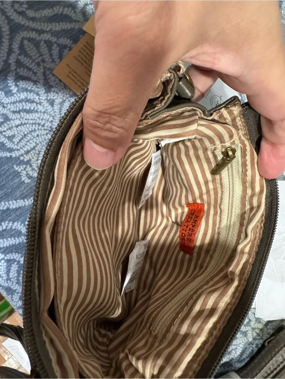 Brown Vegan Leather Wrislet/Crossbody Bag